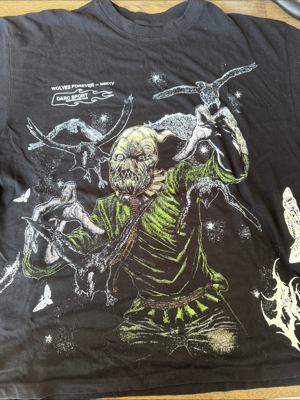 Darc Sports Men's Oversized Black Tee Batman DC Scarecrow